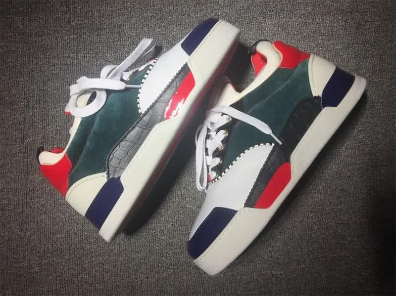 Christian Louboutin Low Top Men's White Green Black Red And Blue 5