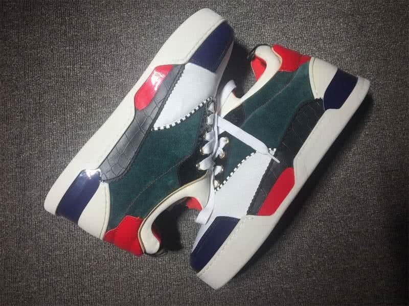 Christian Louboutin Low Top Men's White Green Black Red And Blue 6