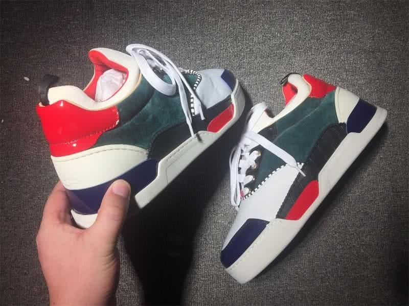 Christian Louboutin Low Top Men's White Green Black Red And Blue 7