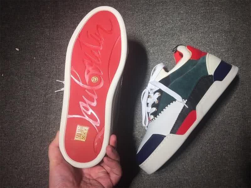 Christian Louboutin Low Top Men's White Green Black Red And Blue 8