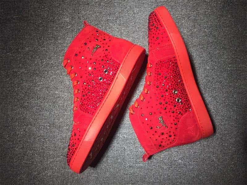 Christian Louboutin High Top Suede All Red Rhinestones Upper 5