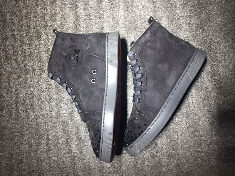 Christian Louboutin High Top Suede All Black And Rhinestones On Toe Cap 4