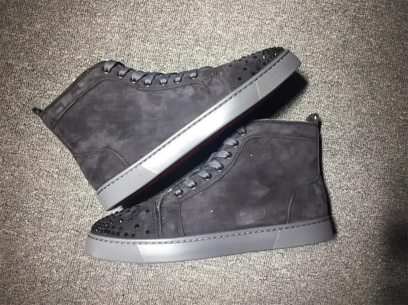 Christian Louboutin High Top Suede All Black And Rhinestones On Toe Cap 9
