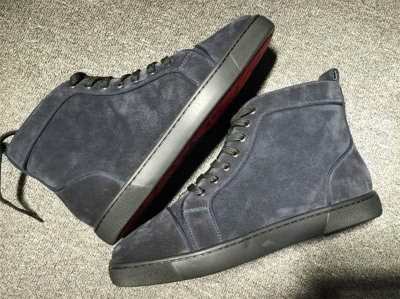 Christian Louboutin High Top Suede All Black 9