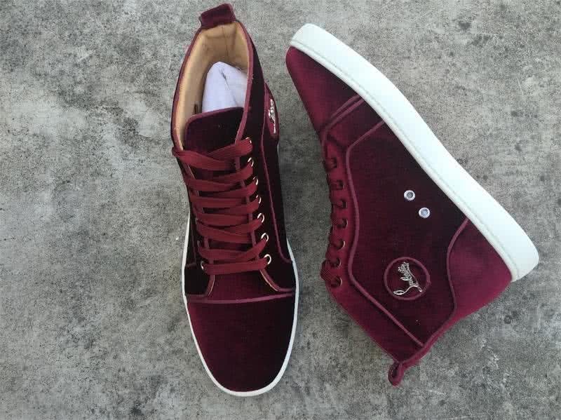 Christian Louboutin High Top Suede All Wine 6
