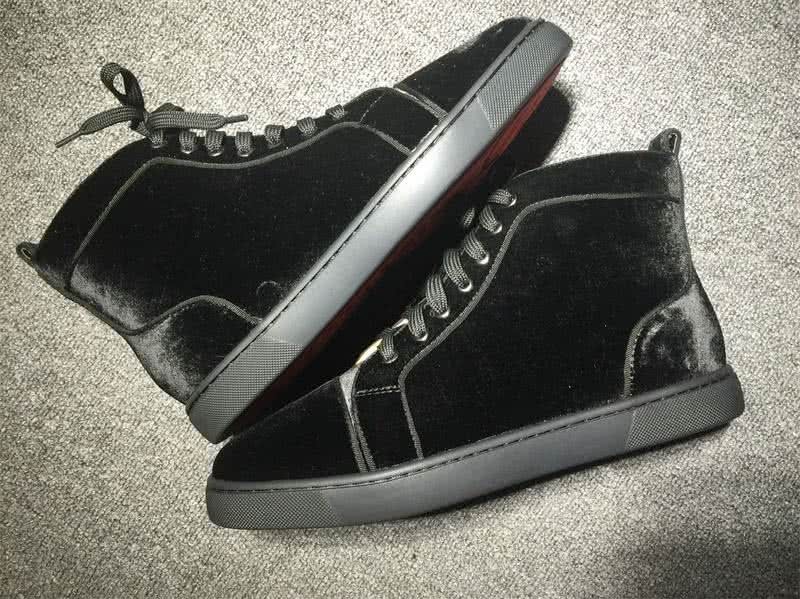 Christian Louboutin High Top Suede All Black 9