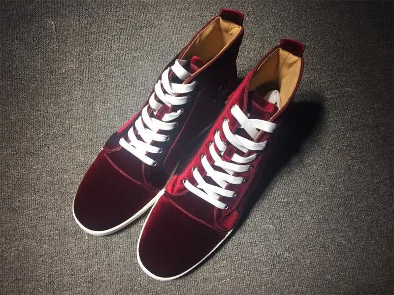 Christian Louboutin High Top Suede Wine 1
