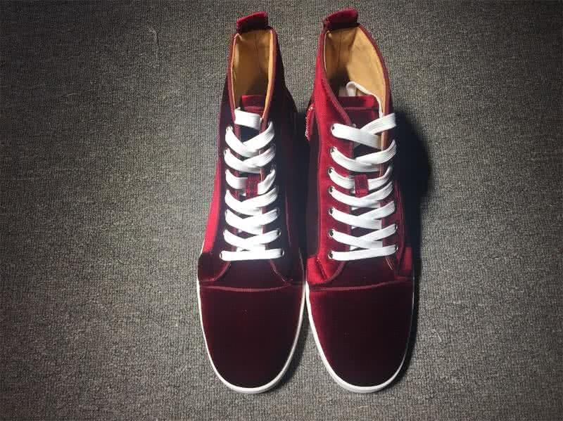 Christian Louboutin High Top Suede Wine 3