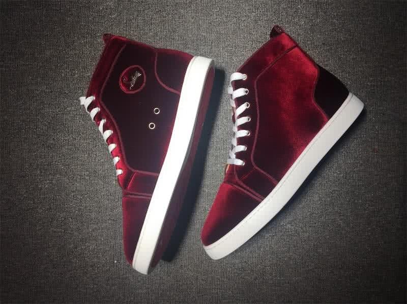 Christian Louboutin High Top Suede Wine 4