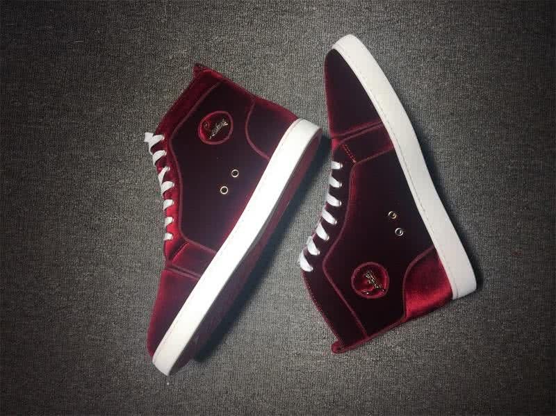 Christian Louboutin High Top Suede Wine 5