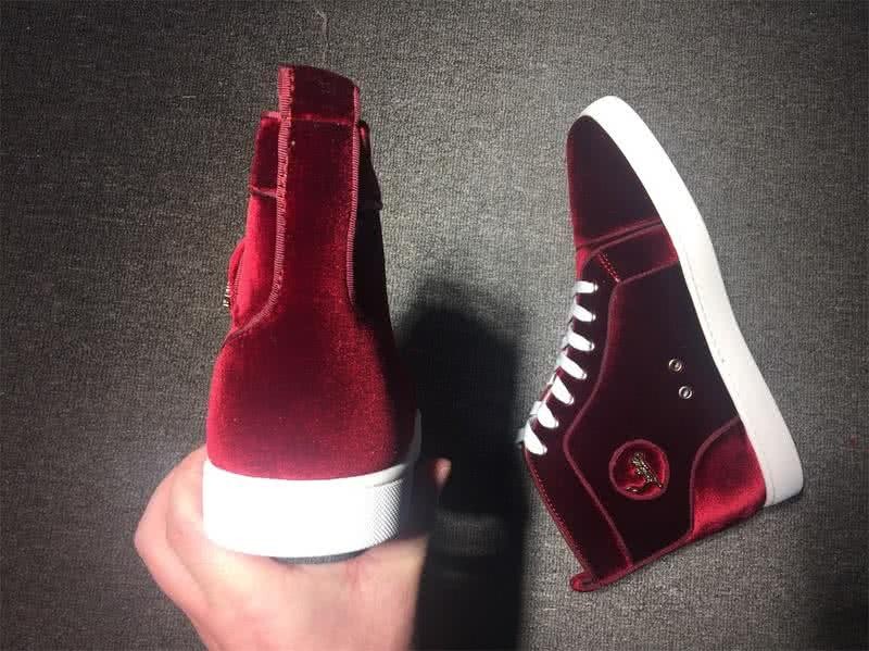 Christian Louboutin High Top Suede Wine 8
