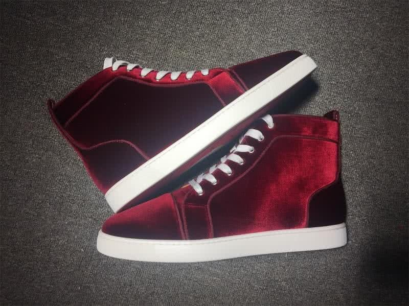 Christian Louboutin High Top Suede Wine 9