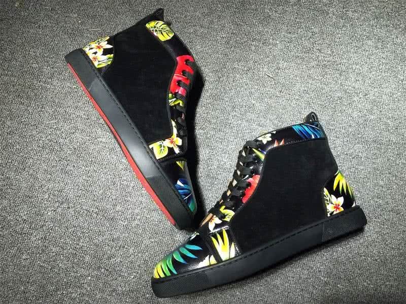 Christian Louboutin High Top Suede Camel Black And Paintings 10
