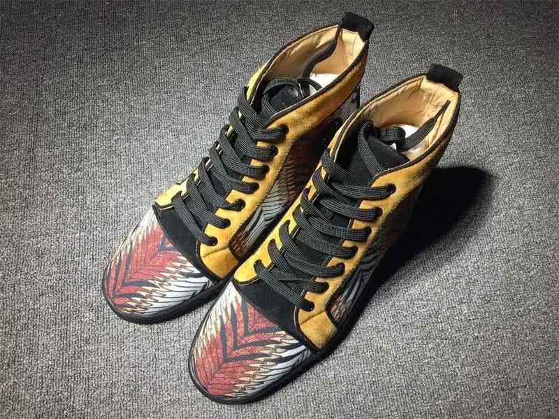 Christian Louboutin High Top Suede Yellow Black And Paintings 1