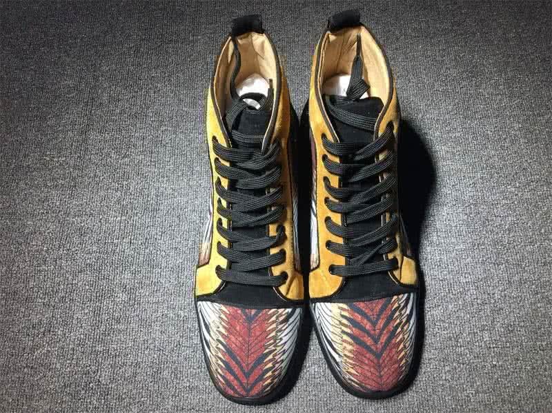 Christian Louboutin High Top Suede Yellow Black And Paintings 2