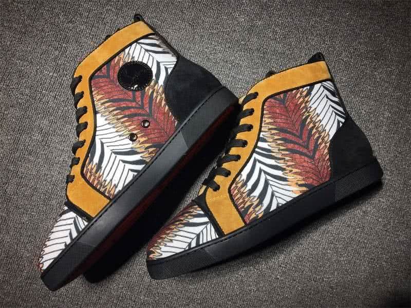Christian Louboutin High Top Suede Yellow Black And Paintings 4