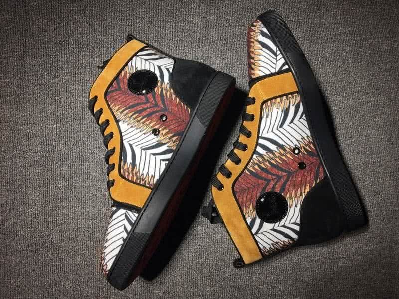 Christian Louboutin High Top Suede Yellow Black And Paintings 5