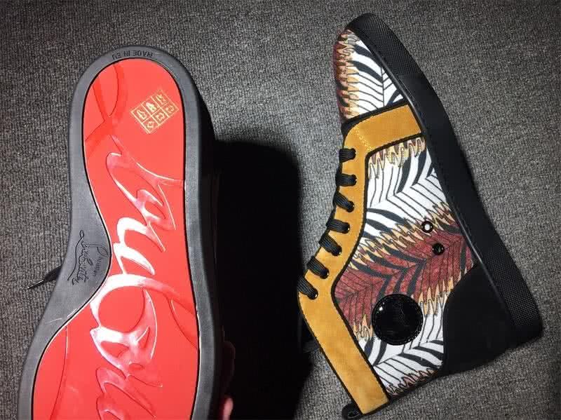 Christian Louboutin High Top Suede Yellow Black And Paintings 8