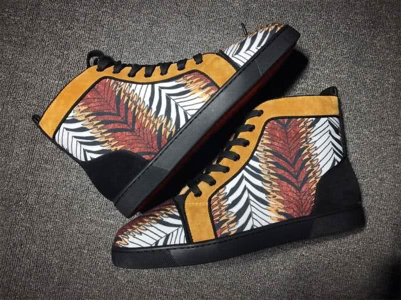 Christian Louboutin High Top Suede Yellow Black And Paintings 9