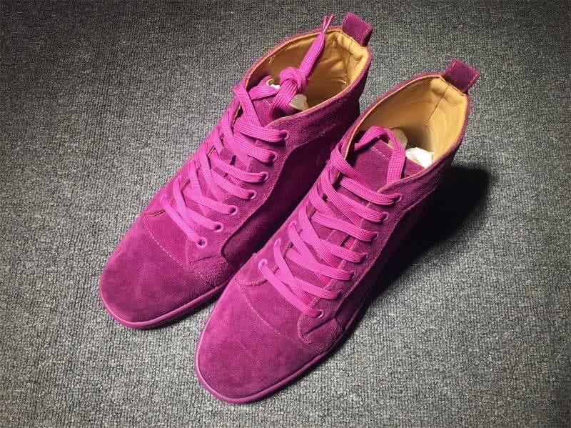 Christian Louboutin High Top Suede Purple Red 1