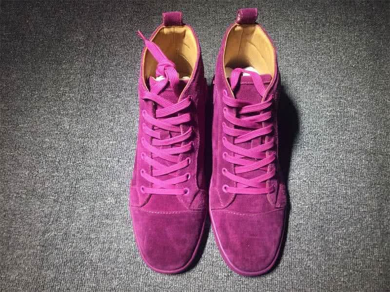 Christian Louboutin High Top Suede Purple Red 2