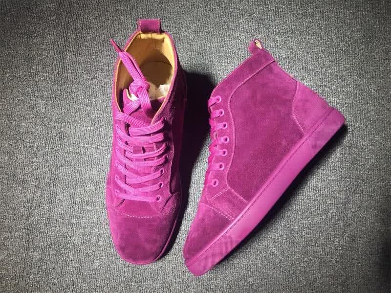 Christian Louboutin High Top Suede Purple Red 3