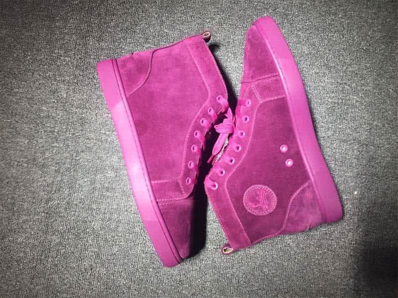 Christian Louboutin High Top Suede Purple Red 4