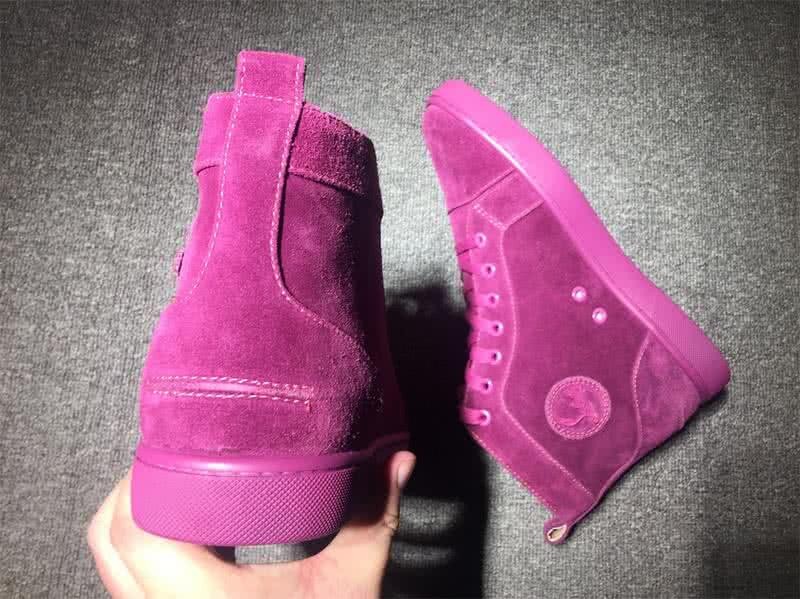 Christian Louboutin High Top Suede Purple Red 5