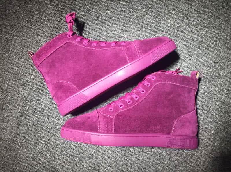 Christian Louboutin High Top Suede Purple Red 6