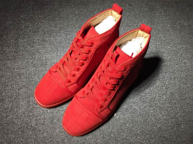 Christian Louboutin High Top Suede All Red 1