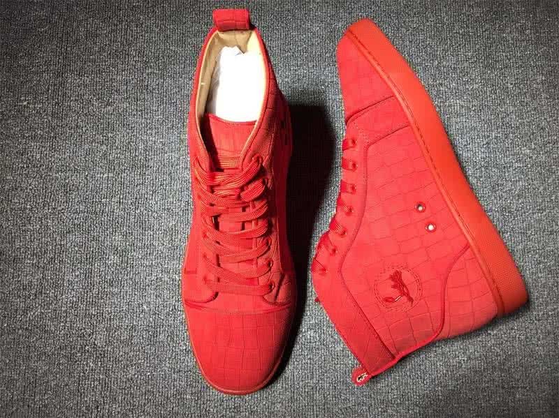 Christian Louboutin High Top Suede All Red 9