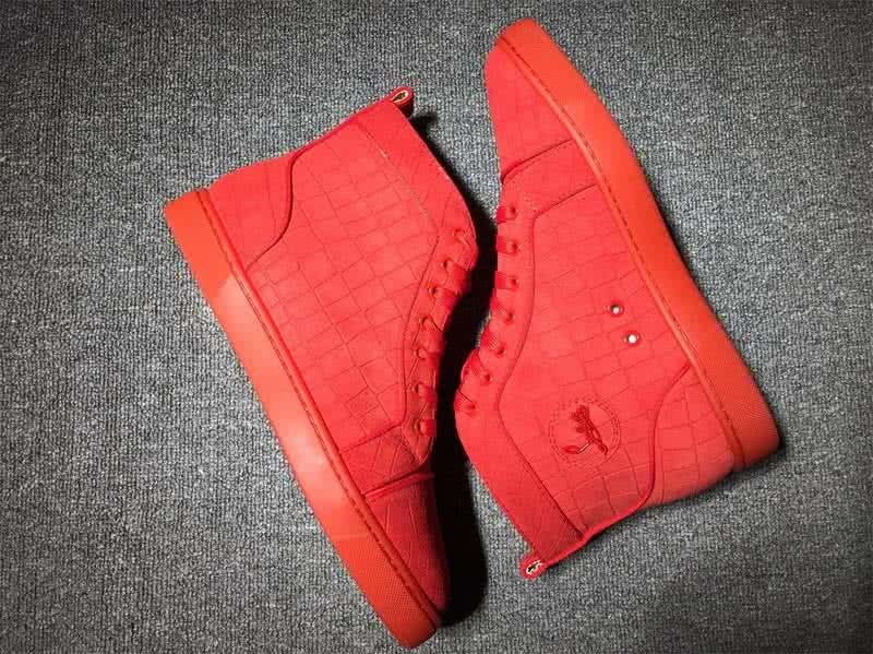 Christian Louboutin High Top Suede All Red 10