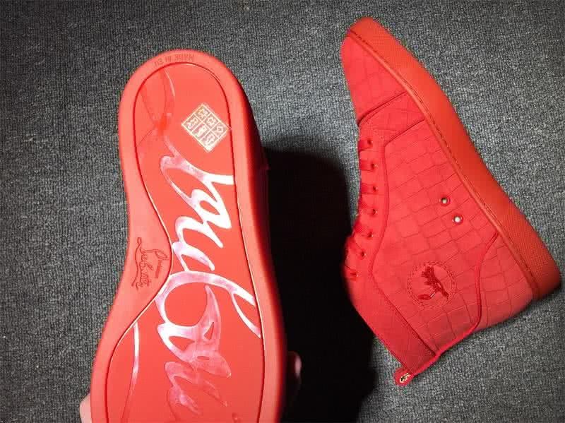 Christian Louboutin High Top Suede All Red 2