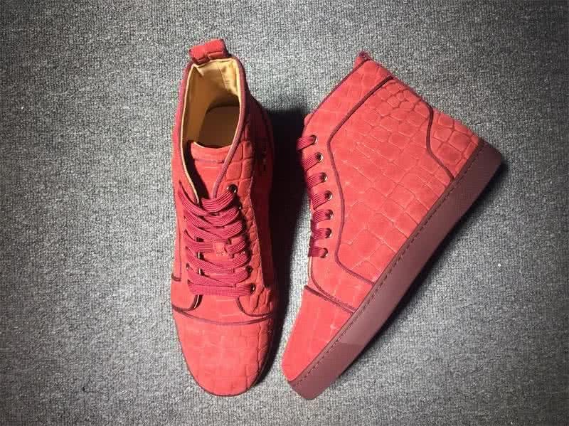 Christian Louboutin High Top Suede Red 2