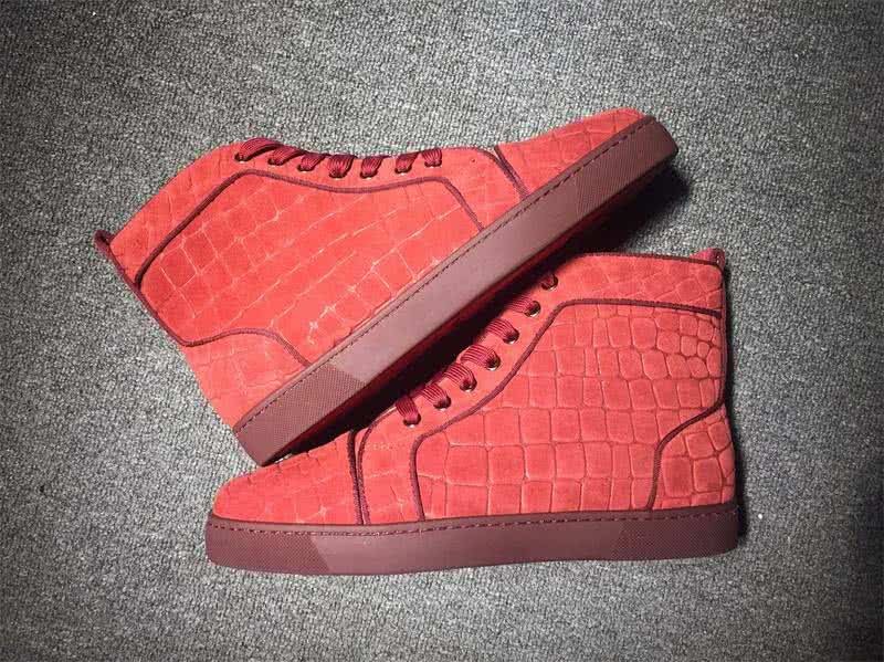 Christian Louboutin High Top Suede Red 9
