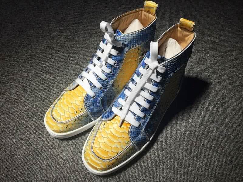 Christian Louboutin Python Sneaker Men/Women Yellow/Blue 1