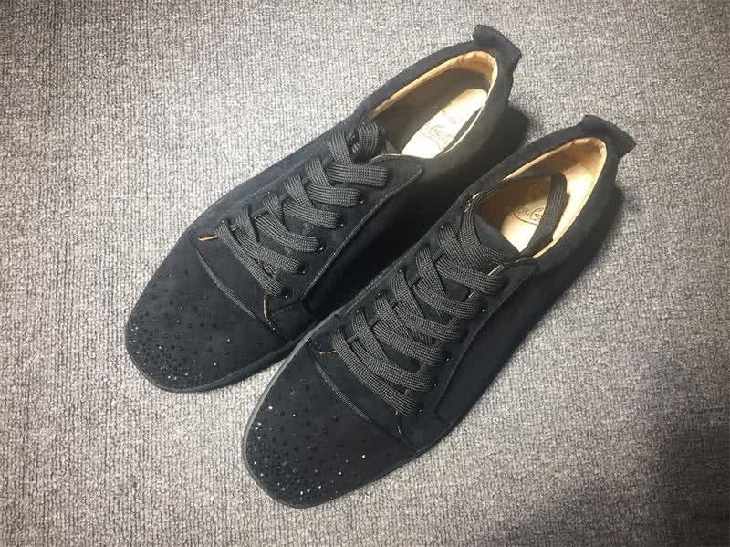 Christian Louboutin Low Top Lace-up Black Suede Rhinestone 1