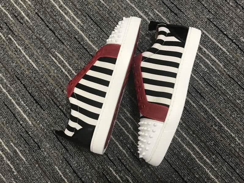 Christian Louboutin Low Top Lace-up Zebra-Stripe Red And Rivets On Toe Cap 5