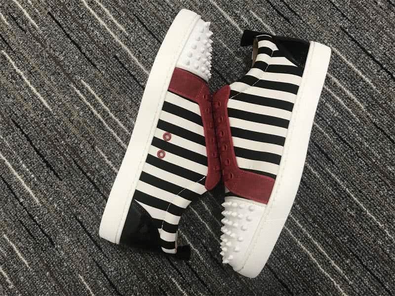 Christian Louboutin Low Top Lace-up Zebra-Stripe Red And Rivets On Toe Cap 6