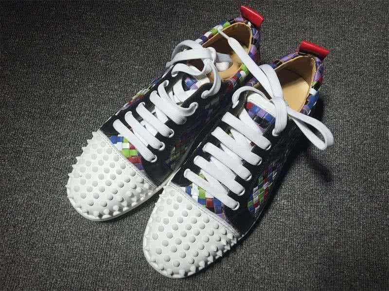 Christian Louboutin Low Top Lace-up Colorful Woven And Rivets On Toe Cap 1