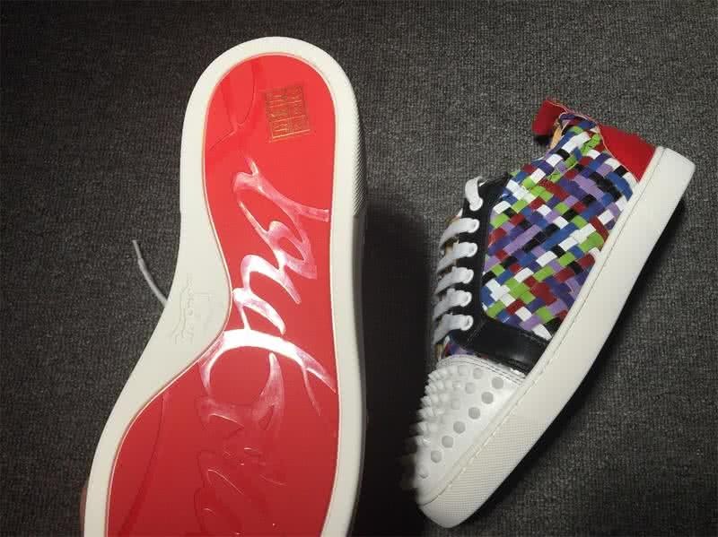 Christian Louboutin Low Top Lace-up Colorful Woven And Rivets On Toe Cap 8