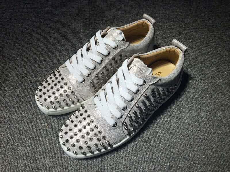 Christian Louboutin Low Top Lace-up All Grey Rivets 1