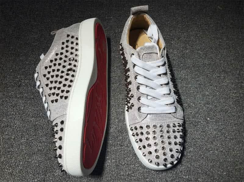 Christian Louboutin Low Top Lace-up All Grey Rivets 5