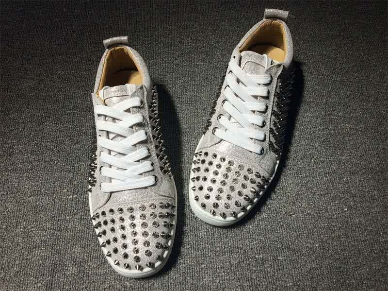 Christian Louboutin Low Top Lace-up All Grey Rivets 9