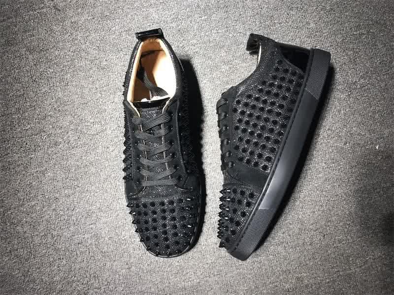 Christian Louboutin Low Top Lace-up All Black Rivets 2