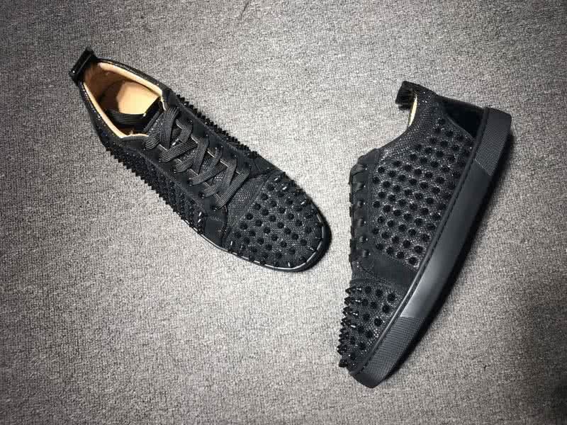 Christian Louboutin Low Top Lace-up All Black Rivets 3