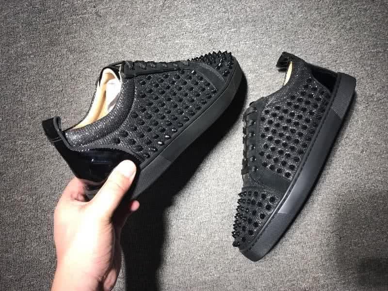 Christian Louboutin Low Top Lace-up All Black Rivets 5
