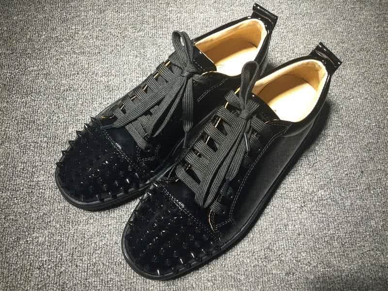 Christian Louboutin Low Top Lace-up Black Patent Leather And Rivets On Toe Cap 1