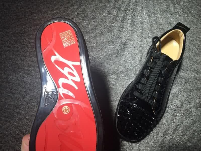 Christian Louboutin Low Top Lace-up Black Patent Leather And Rivets On Toe Cap 6