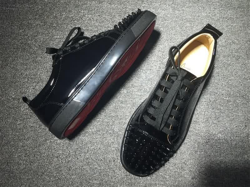 Christian Louboutin Low Top Lace-up Black Patent Leather And Rivets On Toe Cap 7